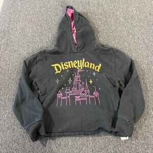 Vintage Y2k Disneyland Black Magic Kingdom Rhinestone Pink Hoodie Youth 11